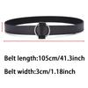 Women Belt Non Perforated Fashion Simple Round Buckle Belt Genuine Casual PU Leather Belt With Skirt Pants Jeans Women Waistband