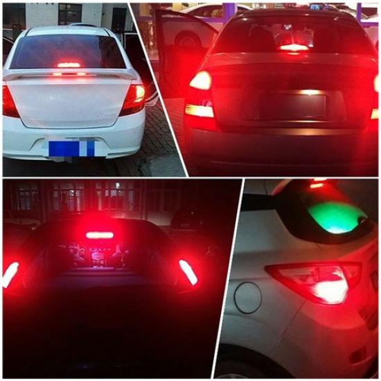 2x 1157 LED Red Warning Brake Stop Parking Tail Light Safety Bulbs BAY15D socket