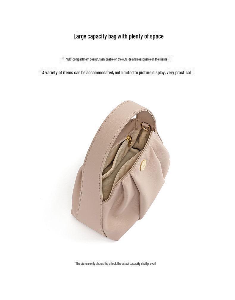2023 Korean Fashion Pleated Cloud Genuine Leather Handbag - Versatile Women's Messenger Bag