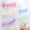 1 Pcs Random Colourful Fashion Towel Rack Suction Cup 6 Hooks Bathroom Kitchen Wall Door Holder KTY