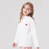 Yiershuang Girls' Ruffle Neck Basic Long-Sleeve T-Shirt
