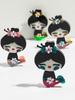 Fashion 4-Colors Acrylic Cute Flower Girl Brooches for Women New Cartoon Bird Girls Figure Badge Pins Casual Jewelry Accessories
