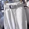 2024 Trendy Women's White Wide-Leg Straight-Leg Jeans: Versatile, Loose, Slimming, Perfect for Summer.