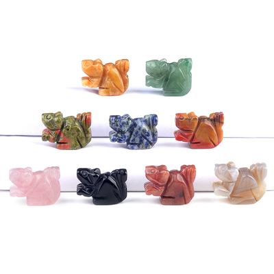 1Pc Reiki Healing Crystal Carving Squirrels Statue, Mini Natural Stone Aventurine Amethyst Agate Gems Ornament Decoration, Home Decor 15-20x26-28mm