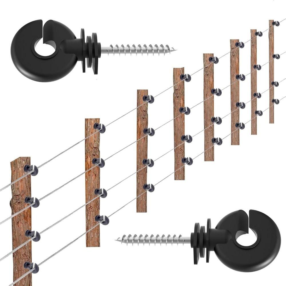 New Black Electric Fence Insulator High Strength Durable Fence Ring Post Insulator Insulator Tool Animal Husbandry Electronic