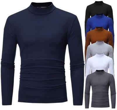 Férfi Slim Fit Magas Galléros Póló - Egyszínű Hosszú Ujjú Ősz/Tél 2020