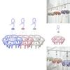 Durable Plastic Circular Clothes Drying Rack With 24 Clips For Socks And Underwear