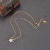 316L Stainless Steel Handmade Pearl Flower Pendant Necklace Women's Elegant Daisy Wedding Bridesmaid  Accessories
