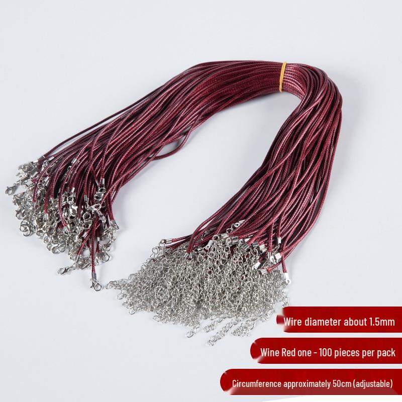 Black Leather Necklace Cord with Lobster Clasp for DIY Jewelry