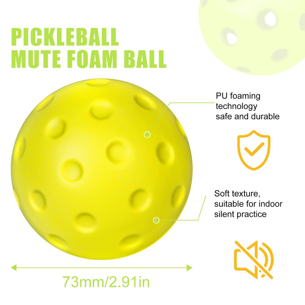 3PCS Silent Pickleballs for Indoor Practice, 74mm Quiet Training Balls for Drills, Soft Hollow Balls, Noise Reduced Pickleball