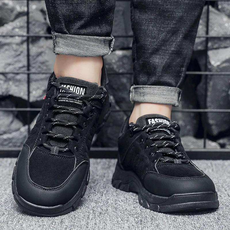 Outdoor Hiking Shoes for Men High Quality Non Slip Men's Trekking Shoes Comfort Waterproof Working Shoes Thick Sole Men Sneakers