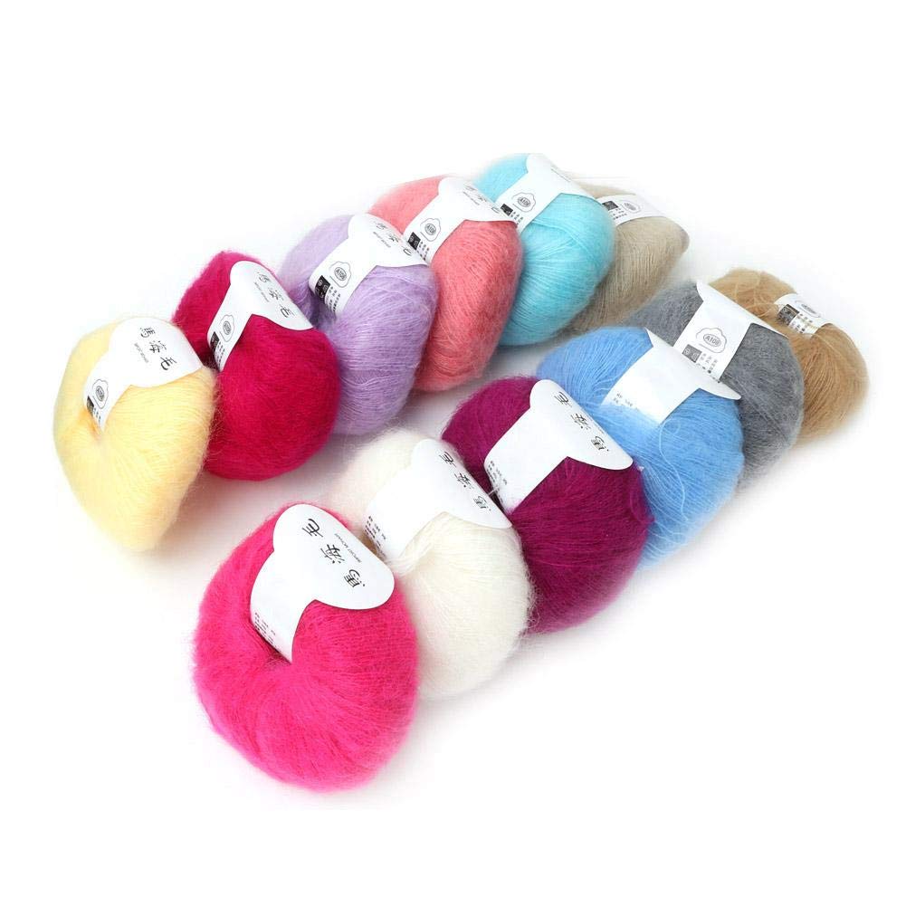 ochun Yarn Knitting Soft Angora Hand Suitable for Weaving Seat Hand Acrylic Yarn Yarn, Ultra-fine, Fluffy, Mohair, Soft, Shrink-Resistant, Washable,