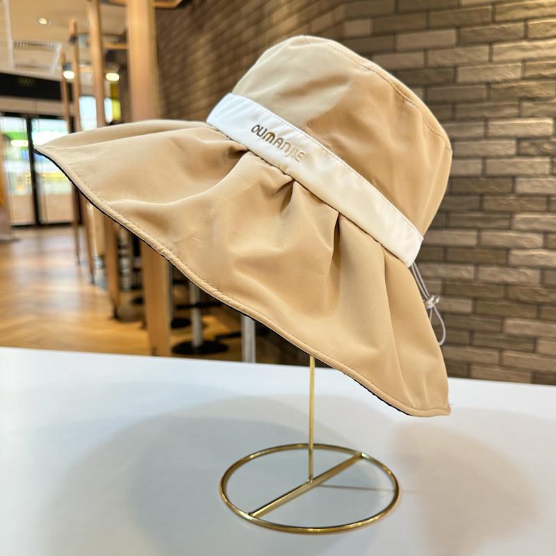 Women's Sun Protection Hat Spring Summer Uv Protection Wide Brim Bucket Hat Korean Style Cycling Face Cover Foldable Fisherman Hat