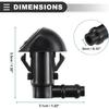Motoforti Front Windshield Washer Nozzle, for Honda Pilot 2009-2015, Plastic, Black, 1 Pair