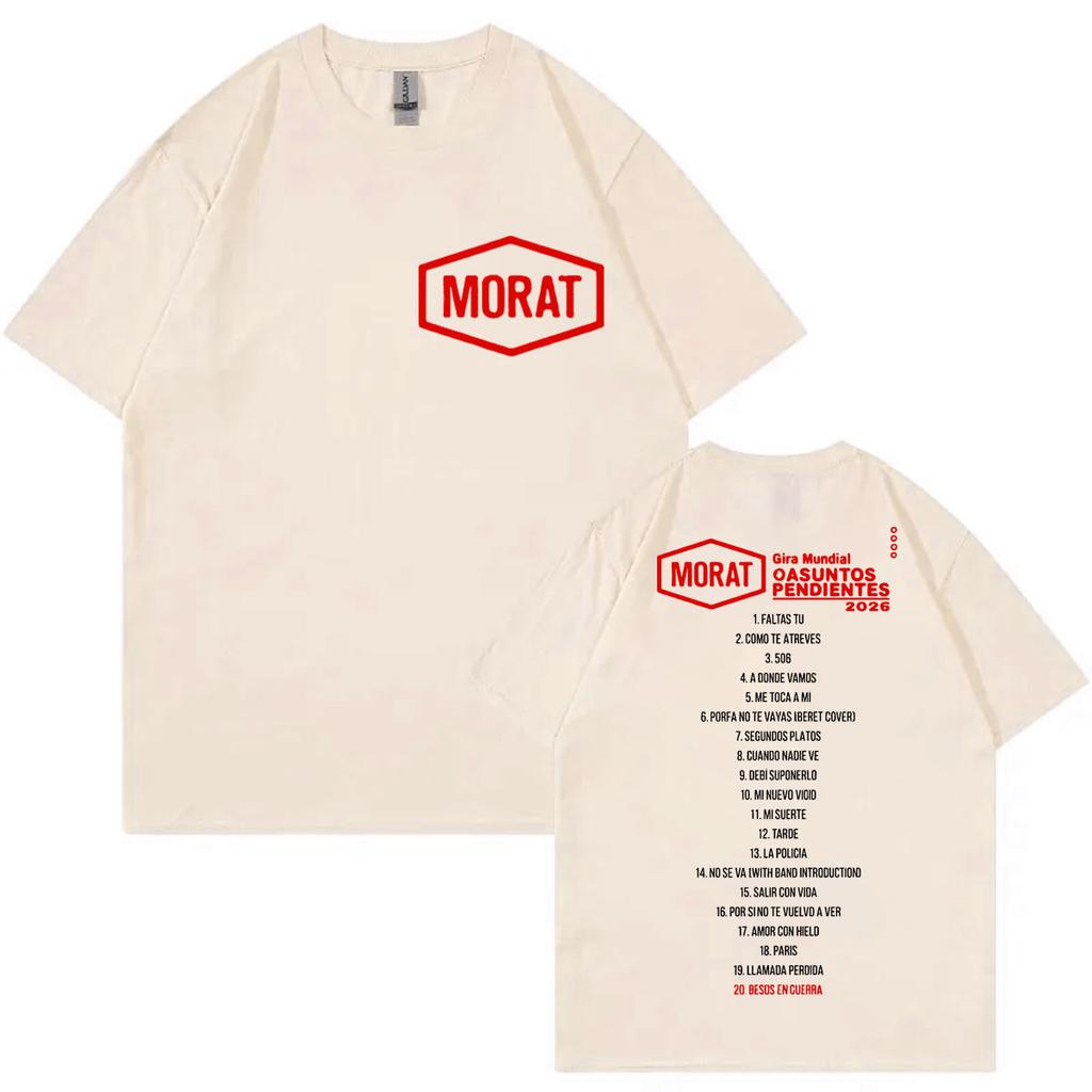 Colombia Band Morat World Tour 2025 Tshirts Unisex Unisex Clothing Fashion Hip Hop Tshirt High Quality Cotton Short Sleeve T Shirt