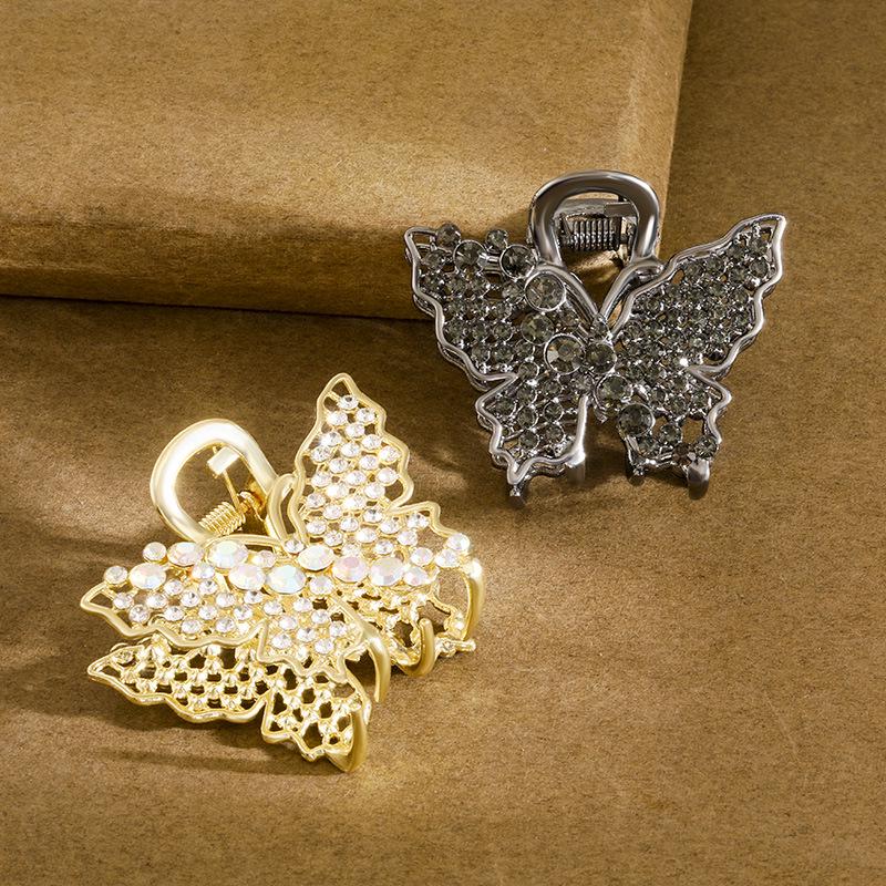 Korean Style Diamond-Inlaid Butterfly Hair Clip: Luxurious, Fashionable Accessory for Women