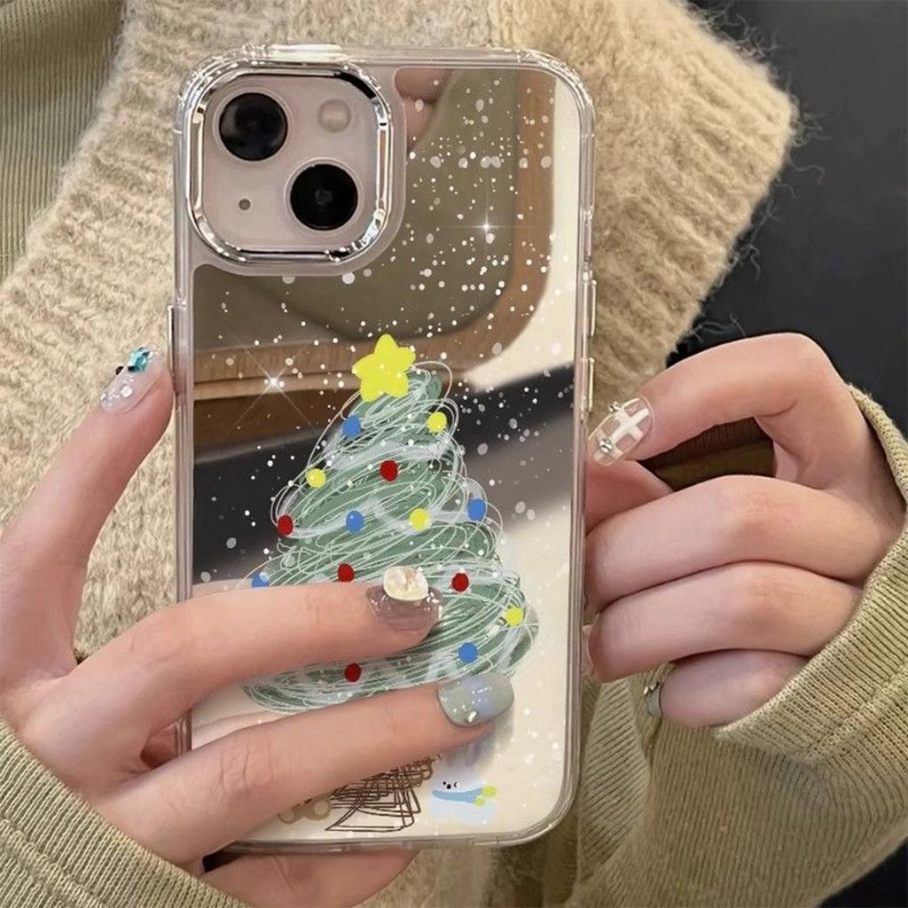 Cartoon New Style with Mirror, Cute and Anti-fall for Apple 15pro for Apple Shell Mirror Phone Case Electroplating High-end