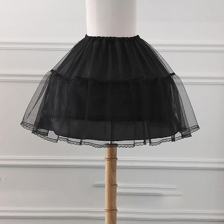 

Женская юбка-подтяжка в стиле Лолиты, жестокая юбка-рыбья кость, регулируемая повседневная пышная юбка, косплей-юбка, подтяжка, нижняя юбка, подтяжка в виде птичьей клетки чёрный