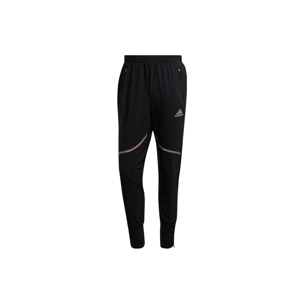 Adidas Knitted Sweatpants Men's Black Moderate Straight Fit Pants HF8766