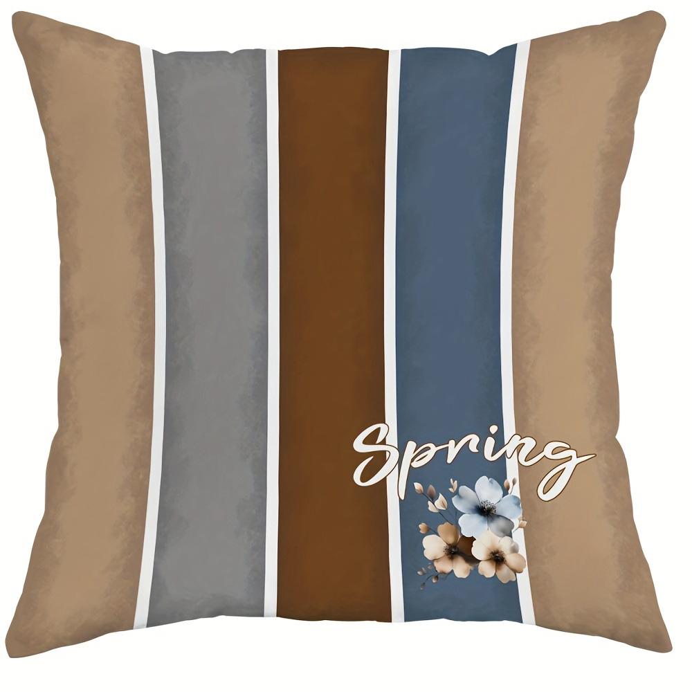Elegant Spring Theme Pillow Cover: Exquisite Floral and Fashion Pattern, Sofa Cushion Cover, Bedroom Room Decoration