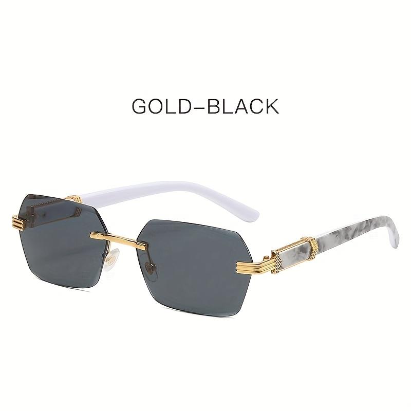 Vintage Style Rimless Fashion Glasses for Men & Women Metal Hinges, Marble Pattern, Lightweight & Durable, Fashionable Eyewear