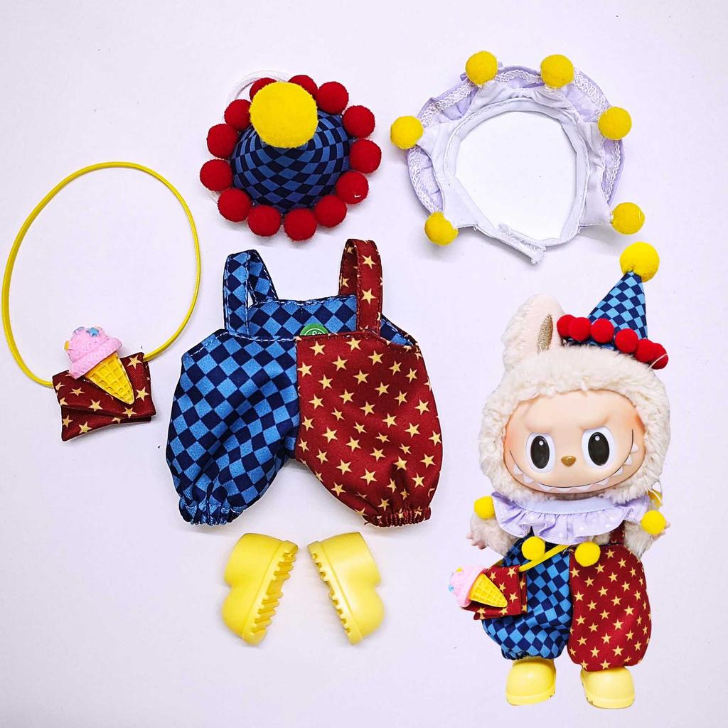 Labubu Doll Clothes Circus Clown Suit Fashion Doll Clothes
