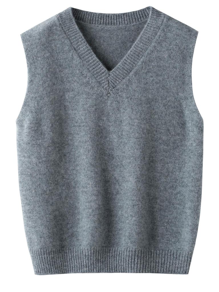 New Kids' 100% Wool V-Neck Sleeveless Sweater