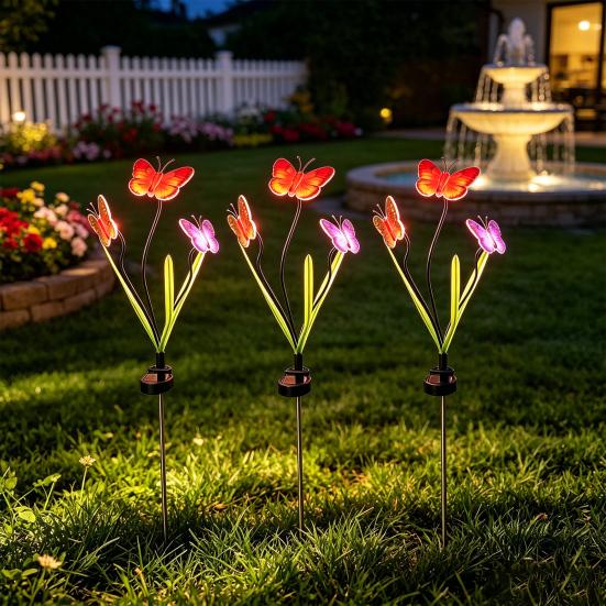 Solar Butterfly Flower Light Garden Lights Outdoor LED Waterproof