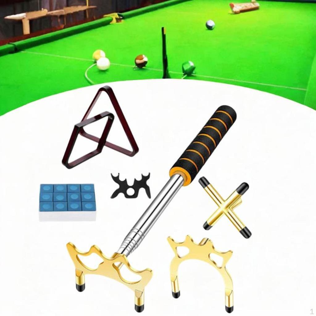 Billiard Bridge, Retractable Pool Stick, Snooker Cue Bridge Rest with Head for