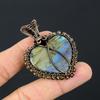 Heart Shape Labradorite Gemstone Handmade Copper Wire Wrap Jewelry Pendant For Women