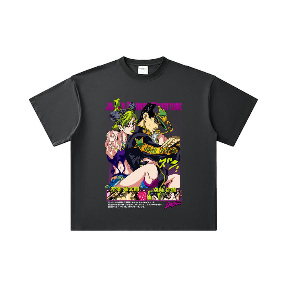 260 GSM Double Yarn 32 Count 100% Cotton Jojo_s Bizzare V1 Jotaro Jolyne Print Unisex Heavy Cotton T Shirt