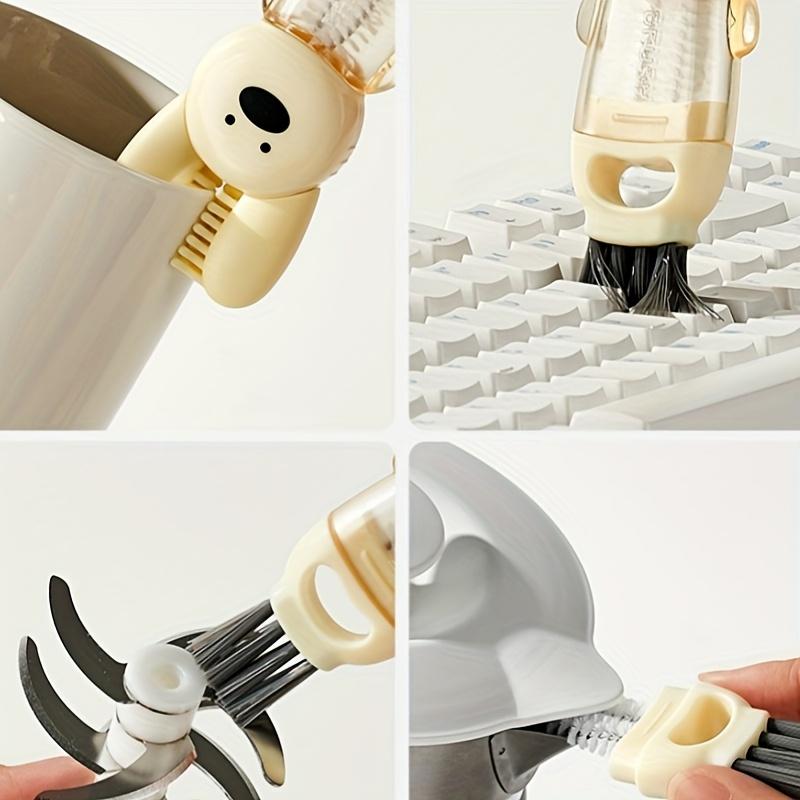 1pc Rabbit-Themed 4in1 Multifunctional Cleaning Brush Plastic, Reusable with Handle for Kitchen, Cup, Bathtub, and Bottle Cleaning, Gap Detailing
