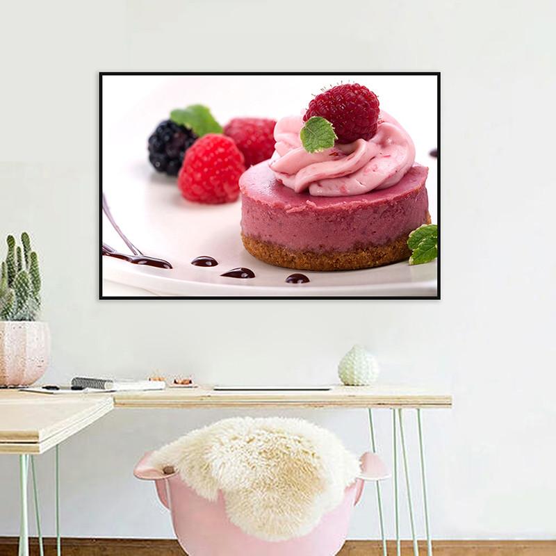 Strawberry Ice Cream Themed Decorative Painting Picture Cakery Decor Restaurant Dessert Shop Decoration Canvas Printing