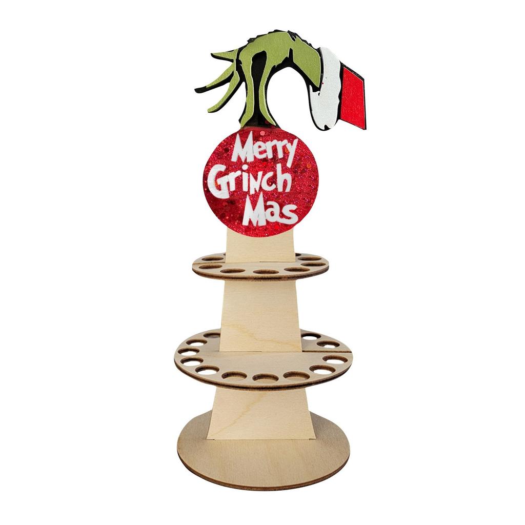 Christmas Unique Money Holder Double-Layer Cash Holders, Green  Desktop Money Holder, Wooden Holder For Placing Money