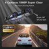 4 Channel 360°Rotate Dash Cam Wifi APP 1920* 1080P HD Car Camera Night Vision Parking Monitor G-Sensor Dashcam Black Box