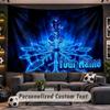 Wall Hanging Tapestry Custom NameDemon Slayer Pattern Personalized Printed Fabric Wall Decor