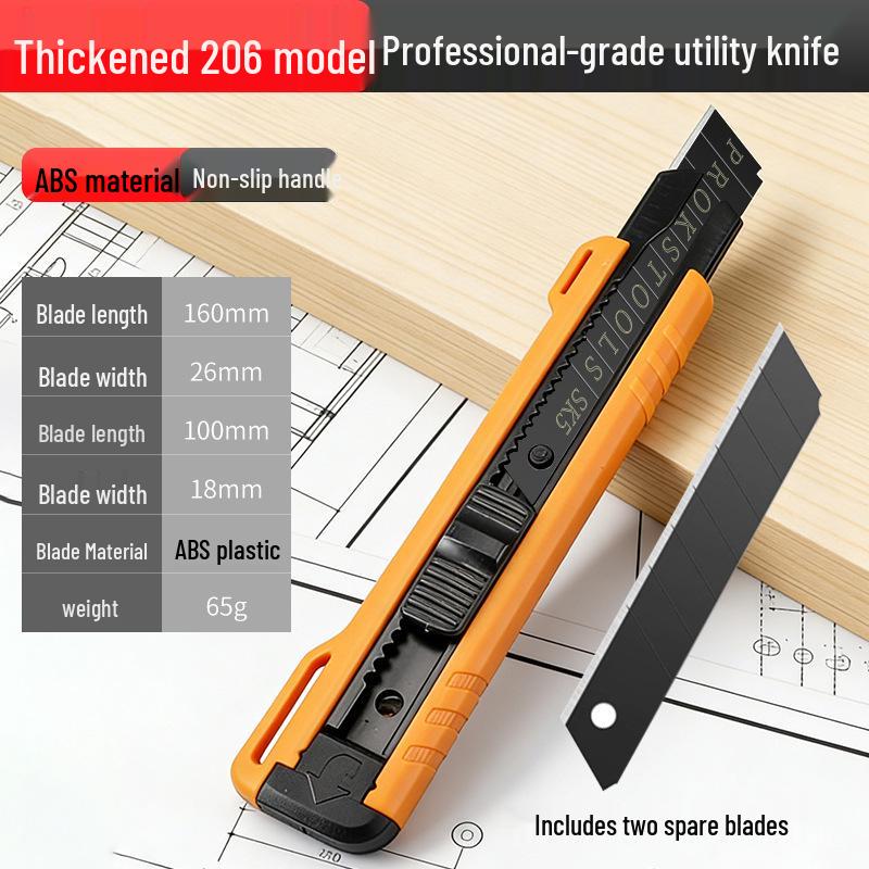 

Rubber Grip Utility Knife, 18mm Durable Blade for Paper and Wallpaper Cutting