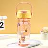 Water bottle cartoon DIY portable portable plastic cup with filter large capacity portable straw cup fitness portable sports water cup