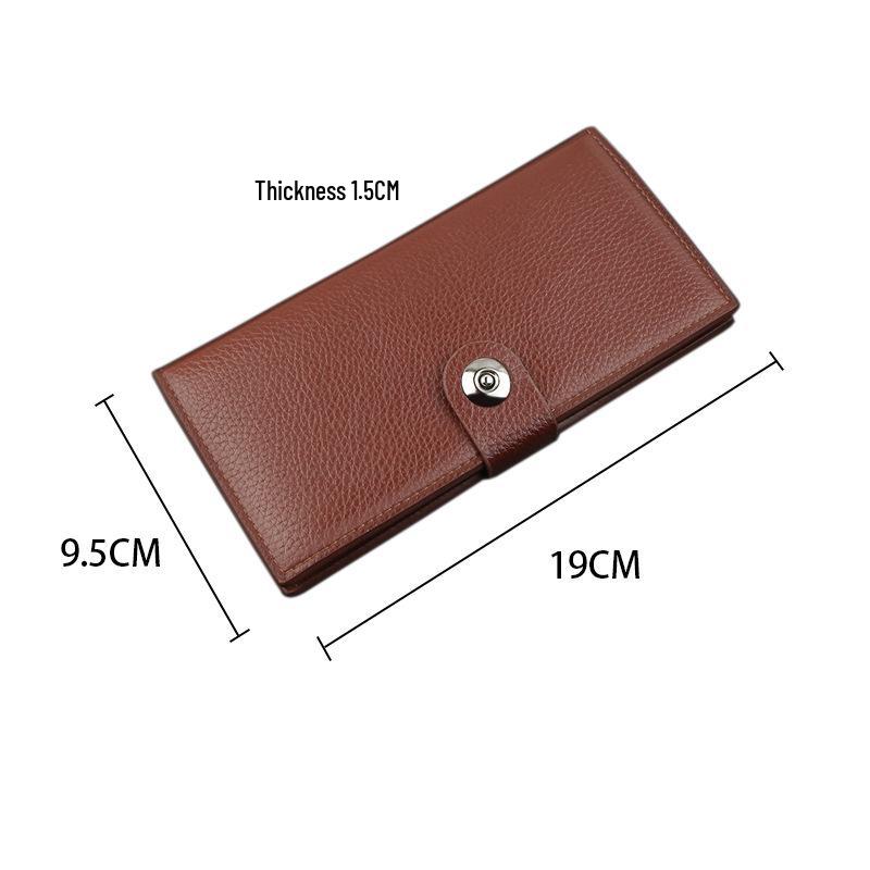 Men's Long Wallet with Inner Zipper, Multi-Card Slots, Large Capacity, Magnetic Snap, Business Clutch, Youth Style