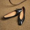 Krazing Pot Sheep Skin Summer Spring Autumn Stiletto Med Heels Butterfly-knot Women Square Toe Shallow Pumps