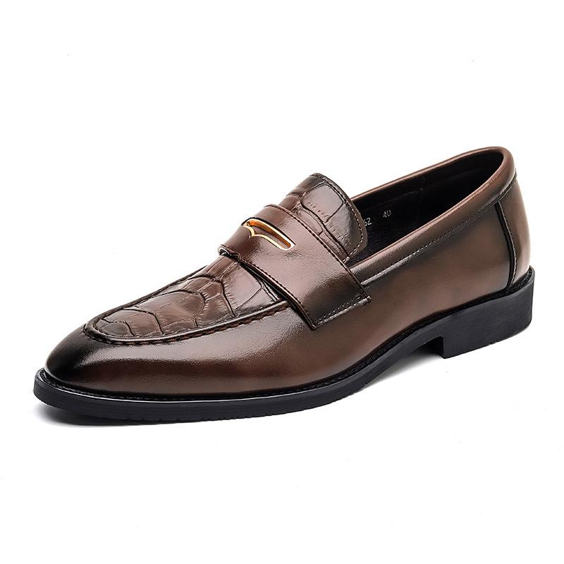 Men's British Style Leather Loafers - Breathable, Formal & Casual Slip-on Shoes