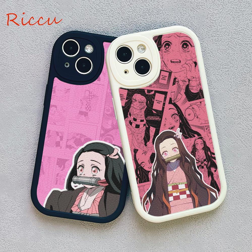 Anime Demon Slayer Kamado Nezuko Pouzdro na telefon pro Iphone 14 13 11 12 Pro MAX 12 MiNi 7 8 plus XS XR Jehněčí kůže Ochranné kryty