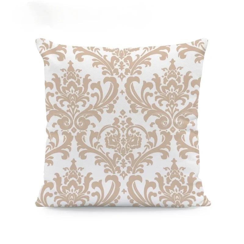 Fashion Beige Geometric Cushion Arrow Petal Lace Texture Cushion Pillow Cover 45X45cm Polyester Decor Living Room Pillowcase