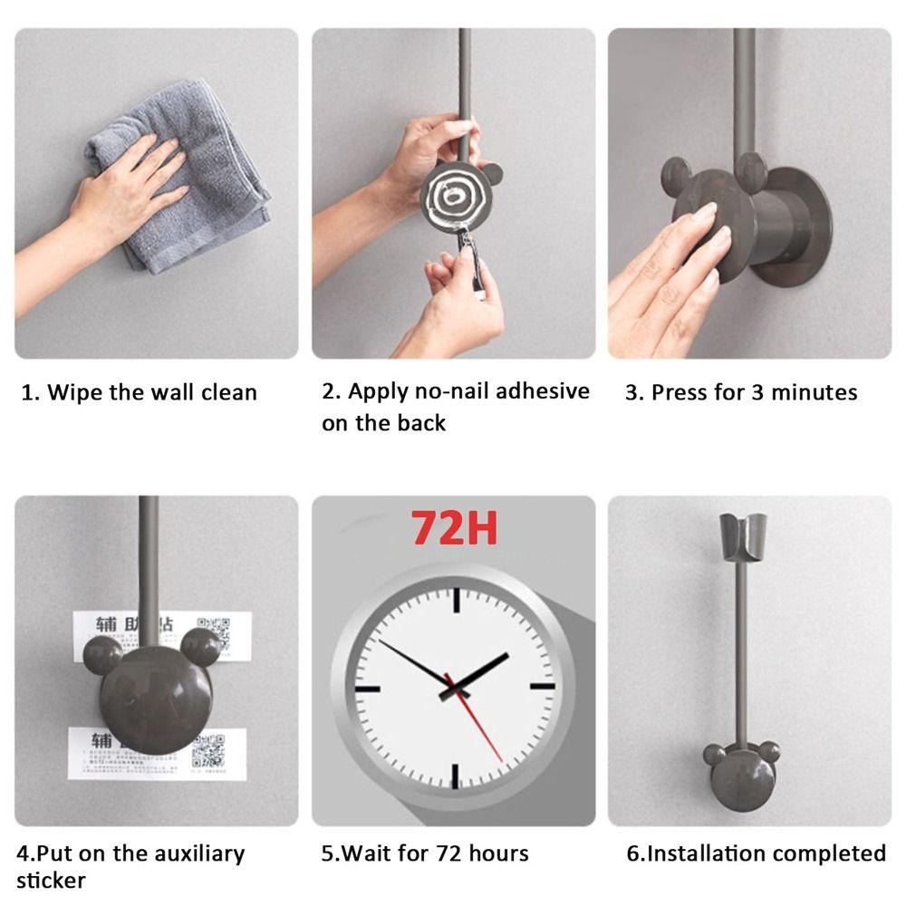 Wall Mounted Hair Dryer Holder No Punching Bathroom Shelf  Toothbrush Storage