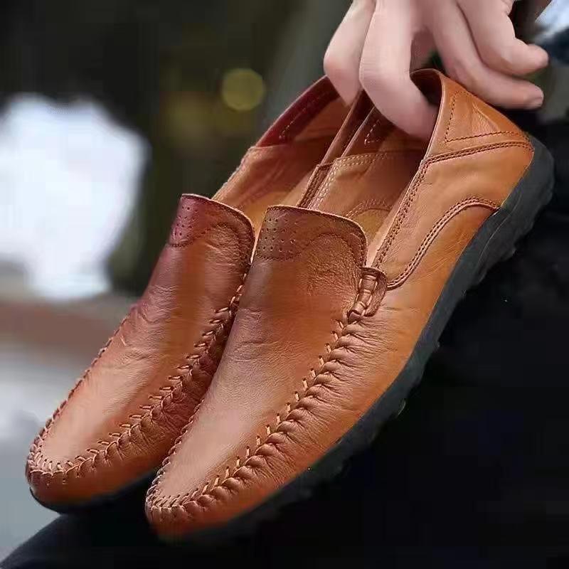 Men's Casual Leather Driving Shoes: Non-slip, Soft, Breathable