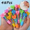 48pcs Transparent 4 Color Ballpoint Pen with Love Heart Design Cute Valentine's Day Gift for Diary Daily Writing Holiday Gift Novelty Stationery Tea