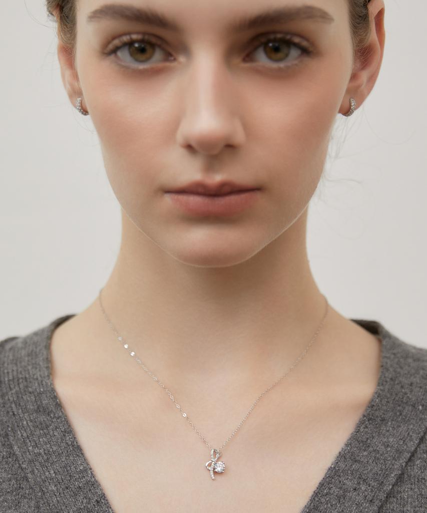 Tatiana (Silver 925) Crystal Tie Necklace Nz2455