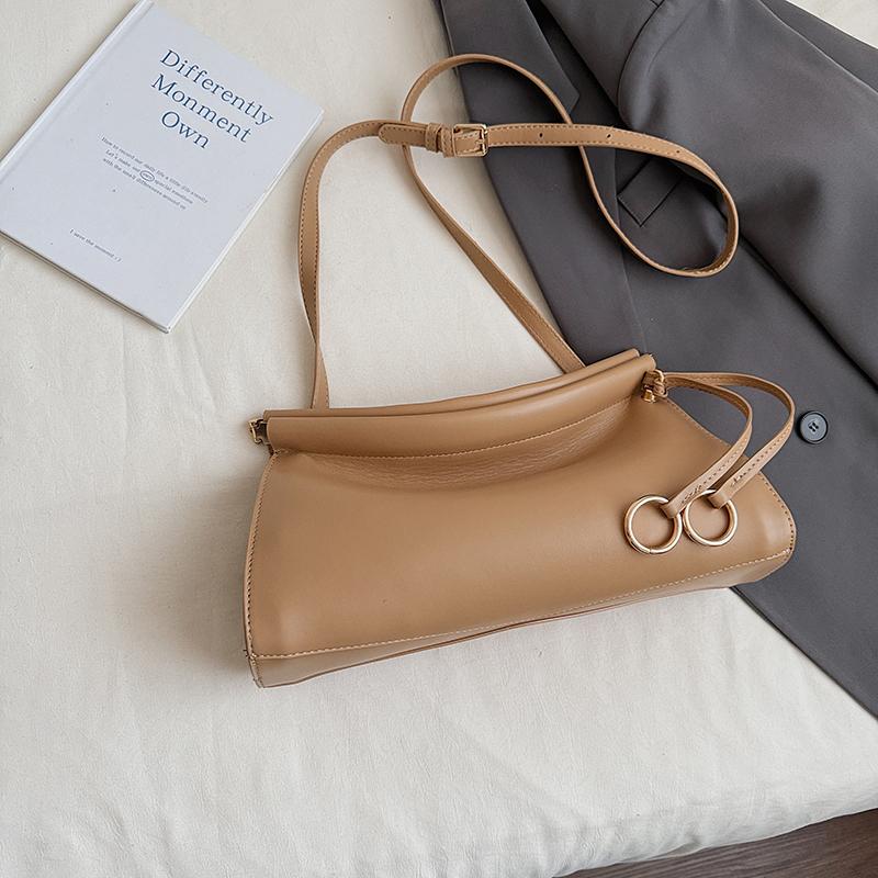

Fashion Hobo Bag Lady Designer Clutch Bag Khaki Handbag Solid Color Pu Leather Shoulder Crossbody Bag Trend Clip Purse Wedding 50cm))