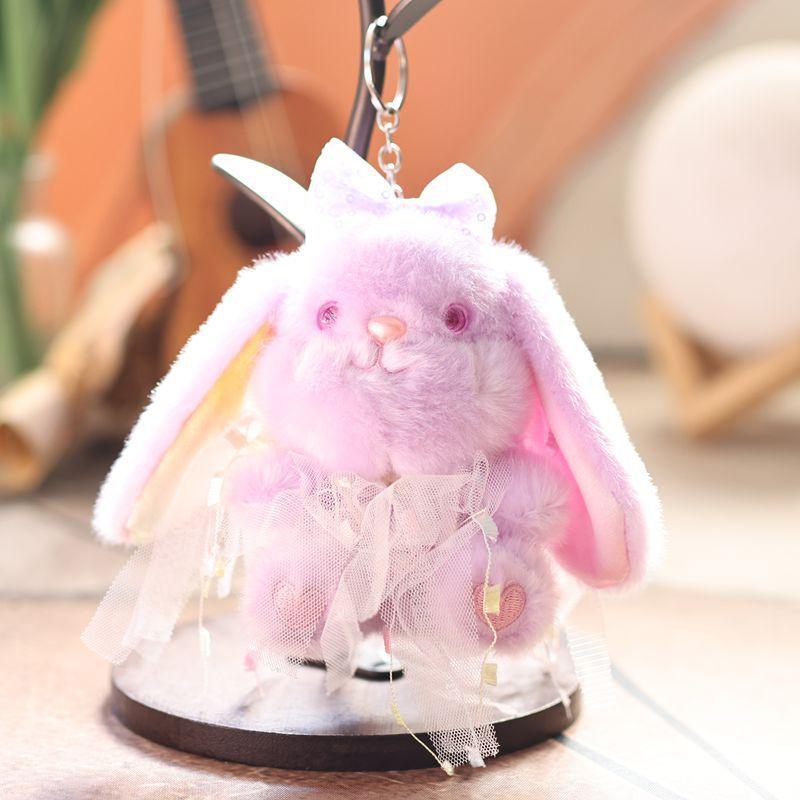 Cute Rabbit Plush Toy With Short Velvet Fur For Backpack Decor And Gifts