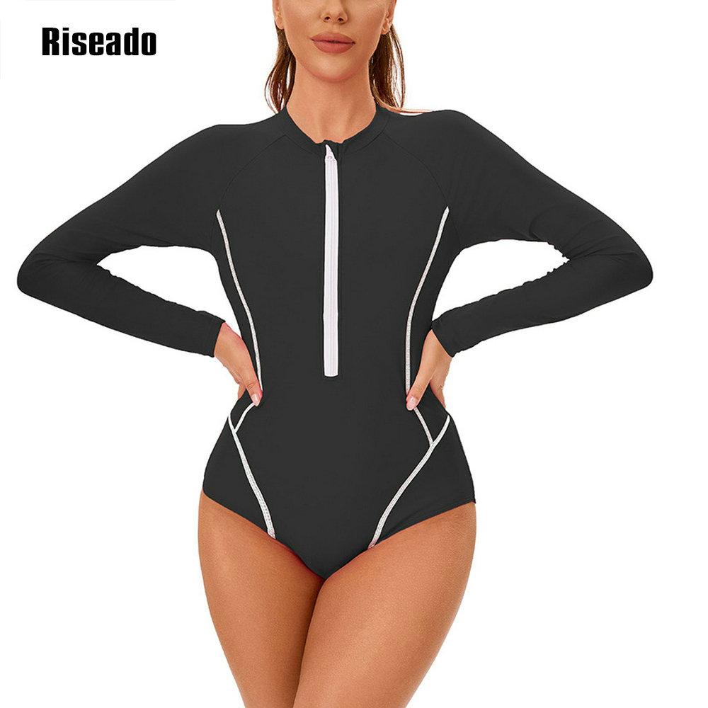 Riseado Женские спортивные цельные купальники с длинным рукавом Спортивные купальники для серфинга Купальники S